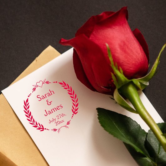 新カスタムしいユーザー名と結婚その日付が事前に入力されている セルフインキングスタンプ