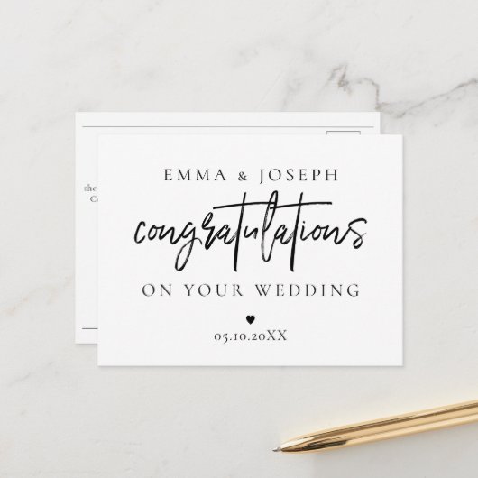 新カスタム婚のおモダンめでとうご夫婦 ポストカード (正面/裏面インサイチュ)