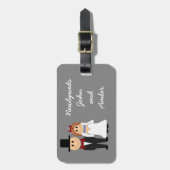 新カスタム婚の荷物タグ – パーソナライズされた ラゲッジタグ (正面縦)