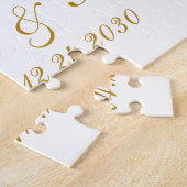 新カスタム婚フォトモノグラム結婚の贈り物 ジグソーパズル (側面)