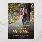 新カスタム婚初めてのクリスマス 箔シーズンカード (正面)