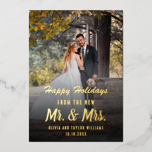 新カスタム婚初めてのクリスマス 箔シーズンカード (正面)