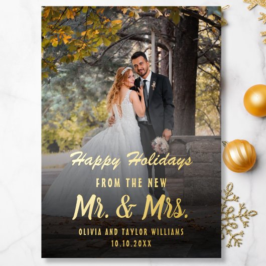 新カスタム婚初めてのクリスマス 箔シーズンカード