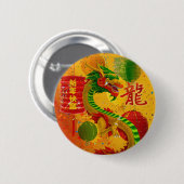 新カラフル中国の辰年2024 缶バッジ (正面&裏面)