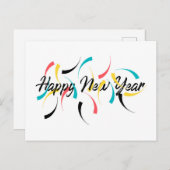 「新カラフル年」の明るいデザイン シーズンポストカード (正面/裏面)