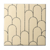 新クリーム·ブラック·アールデコ タイル (正面)