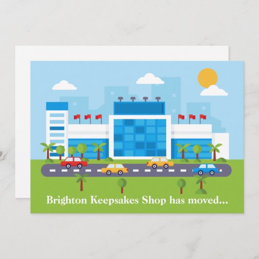 新ショップアドレスかわいいショッピングモール店舗移動 案内状 (正面/裏面)