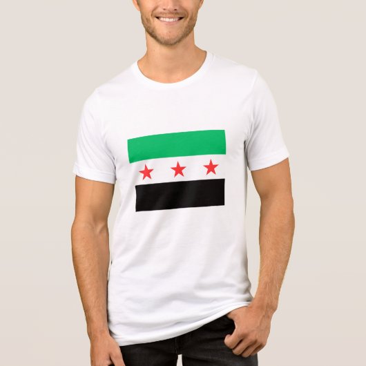 新シリア国旗シリア無料の自由ポスト革命 トライブレンドＴシャツ (正面)