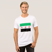 新シリア国旗シリア無料の自由ポスト革命 トライブレンドＴシャツ (正面全面)