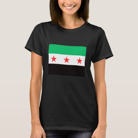 新シリア国旗シリア無料の自由ポスト革命 Tシャツ (正面)