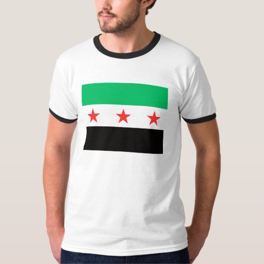 新シリア無料の自由のポスト革命国旗 Tシャツ (正面)