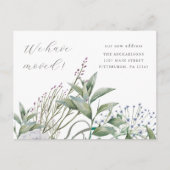 新シンプルしい家に引っ越したの緑 ポストカード (正面)