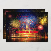 新シンプル年の花火 招待状 (正面/裏面)