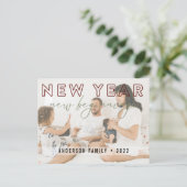 新シンプル年始の書道写真 ポストカード (スタンド正面)