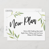 新シンプル案の更新が延期結婚された ポストカード (正面/裏面)