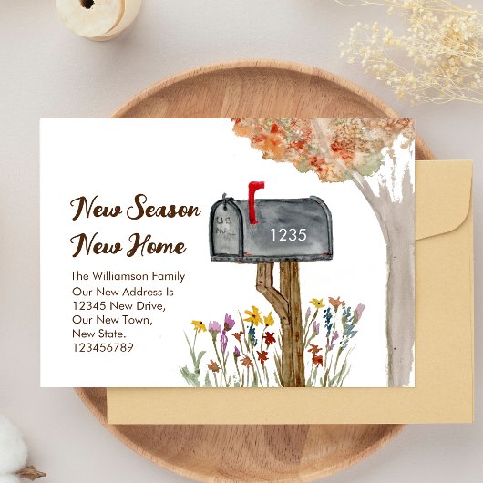 新シーズン新しい住所の変更 ポストカード