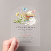 新チャプターセット蝶ブックベビーシャワー アクリル招待状 (インサイチュ (ポータブル))