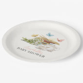 新チャプターセット蝶ブックベビーシャワー ペーパープレート (アングル)