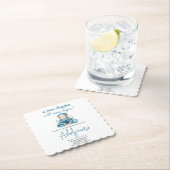 新チャプターテディブルーの男の子の赤ちゃんシャワー熊 ペーパーコースター (インサイチュ)