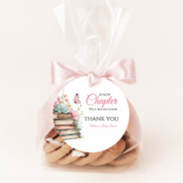新チャプターピンクの女の子ストーリーブックブックベビーシャワー フェイバータグ