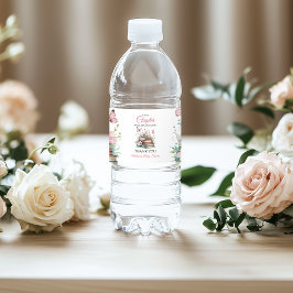 新チャプターピンクの女の子ストーリーブックブックベビーシャワー ペットボトルラベル