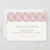 新チャプターピンクフローラブライダルシャワーありがとう ノートカード (裏面)