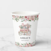 新チャプターピンクフローラボウベイビーシャワー 紙コップ (正面)