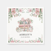 新チャプターピンクボウフローラベビーシャワー スタンダードカクテルナプキン (正面)