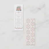 新チャプターピンクボウ赤ちゃんシャワーブックブックマーク スキニー名刺 (正面/裏面)