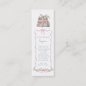 新チャプターピンクボウ赤ちゃんシャワーブックブックマーク スキニー名刺 (正面)