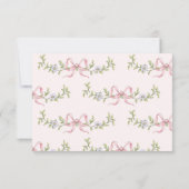 新チャプターピンクボウ赤ちゃんシャワー サンキューカード (裏面)