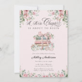 新チャプターピンクボウ赤ちゃんシャワー 招待状 (正面)