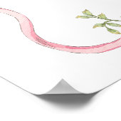 新チャプターピンク弓ワイルドフラワーベビーシャワー ポスター (角)