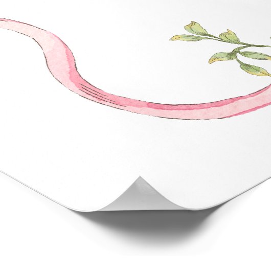 新チャプターピンク弓ワイルドフラワーベビーシャワー ポスター (角)