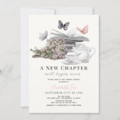 新チャプターフライティーパーティーブックブライダルシャワー 招待状 (正面)