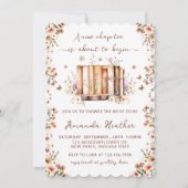 新チャプターフローラブックテーマQRブライダルシャワー 招待状 (正面)