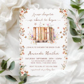 新チャプターフローラブックテーマQRブライダルシャワー 招待状