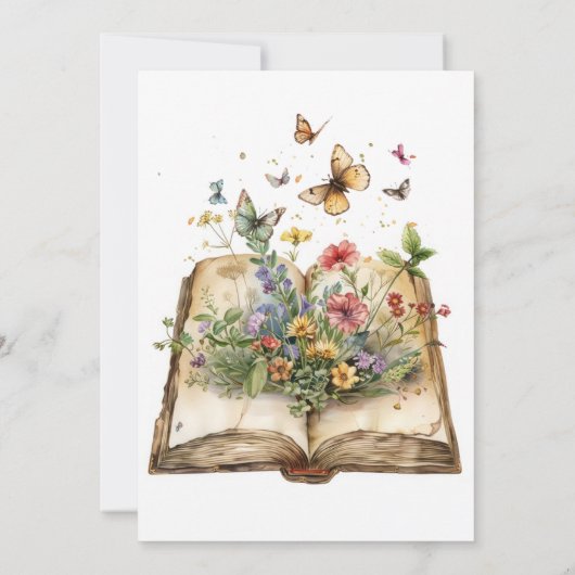 新チャプターブックテーマベビーシャワー招待状 招待状 (裏面)