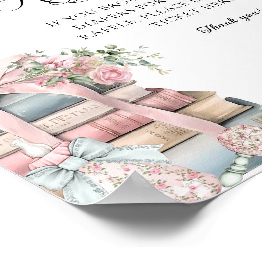 新チャプターボウフローラベビシャワーおむつラッフル ポスター (角)