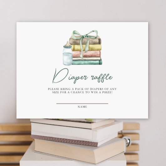 新チャプター赤ちゃんシャワーおむつラッフル エンクロージャーカード