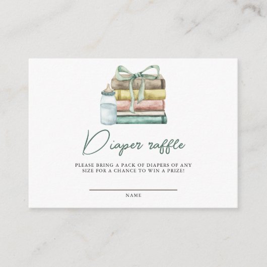 新チャプター赤ちゃんシャワーおむつラッフル エンクロージャーカード (正面)