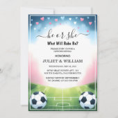 新チームボールピッチおもしろいサッカーフィールド性別の明け方 招待状 (正面)