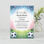 新チームボールピッチおもしろいサッカーフィールド性別の明け方 招待状 (スタンド正面)