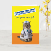 新ナース博士新卒者おめでとう カード (黄色い花)