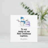 新パーソナライズされたしいパパの初めてのクリスマスカード 招待状 (スタンド正面)