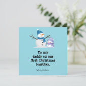 新パーソナライズされたしいパパの初めてのクリスマスカード 招待状 (スタンド正面)