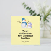 新パーソナライズされたしいパパの初めてのクリスマスカード 招待状 (スタンド正面)