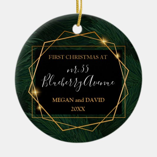 新パーソナライズされたしいホームオーナメント セラミックオーナメント (正面)