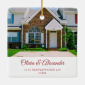 新パーソナライズされたしいホームギフトの初めてのクリスマス セラミックオーナメント (裏面)