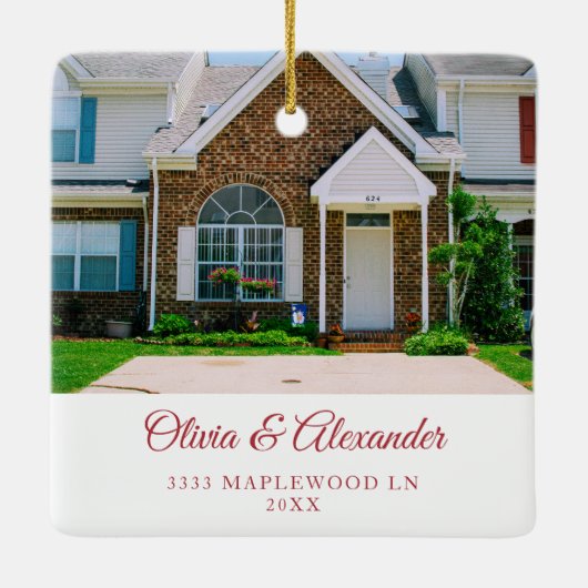 新パーソナライズされたしいホームギフトの初めてのクリスマス セラミックオーナメント (裏面)